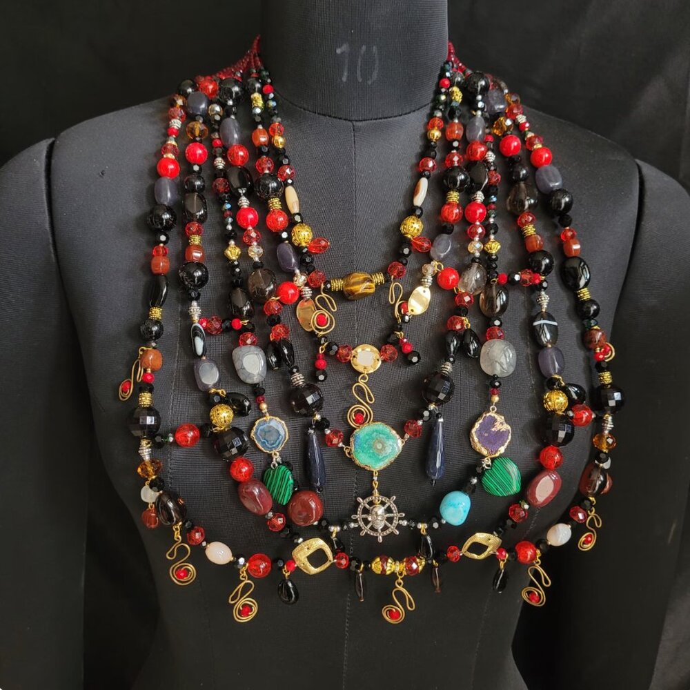 Lisle Von Rhuman Inspired Luxury Beaded Statement Necklace